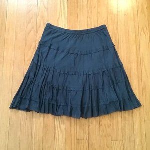 Solitaire Cotton Tiered/Lined Navy Blue Skirt Size M